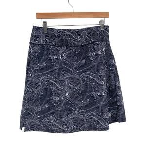 Moteepi Botanical Leaf Print Active Skort Black Tennis Golf Outdoor Women’s Med